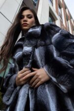 Hakiki Chinchillla Kürkü Manto - Görsel 9