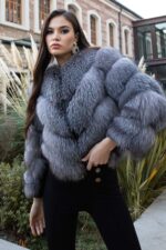 Hakiki Arjante Tilkisi Kürkü Manto - Görsel 3