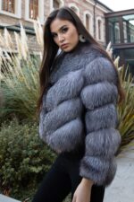 Hakiki Arjante Tilkisi Kürkü Manto - Görsel 5