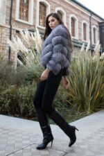 Hakiki Arjante Tilkisi Kürkü Manto - Görsel 6