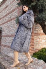 Hakiki Arjante Tilkisi Kürkü Manto - Görsel 3