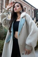 Vizon Yakalı Alpaka Kumaşı Kaban - Görsel 8