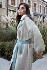 Vizon Yakalı Alpaka Kumaşı Kaban - Görsel 2