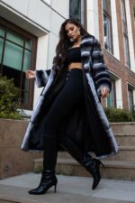 Hakiki Chinchillla Kürkü Manto - Görsel 2