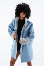 Alpaka Kumaşı Gerçek Vizon Kürklü Kaban - Görsel 8