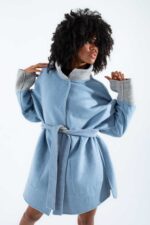 Alpaka Kumaşı Gerçek Vizon Kürklü Kaban - Görsel 10