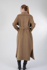 Alpaka Kumaşı Kruvaze Manto - Görsel 6