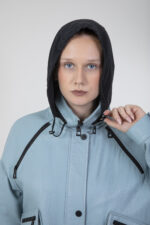 Fermuar Detaylı Gi̇zli̇ Kapşonlu Çıkma Kollu Astarlı Gerçek Deri̇ Ceket - Görsel 6