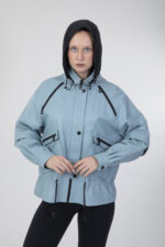 Fermuar Detaylı Gi̇zli̇ Kapşonlu Çıkma Kollu Astarlı Gerçek Deri̇ Ceket - Görsel 7