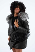 Çift Taraflı Arjante Aksesuarlı Püskül Detaylı Ceket