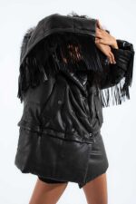 Çift Taraflı Arjante Aksesuarlı Püskül Detaylı Ceket - Görsel 7