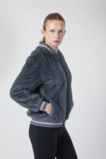 Gerçek Vizon Kürkü Ri̇bana Detaylı Bomber - Görsel 11