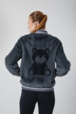 Gerçek Vizon Kürkü Ri̇bana Detaylı Bomber - Görsel 13